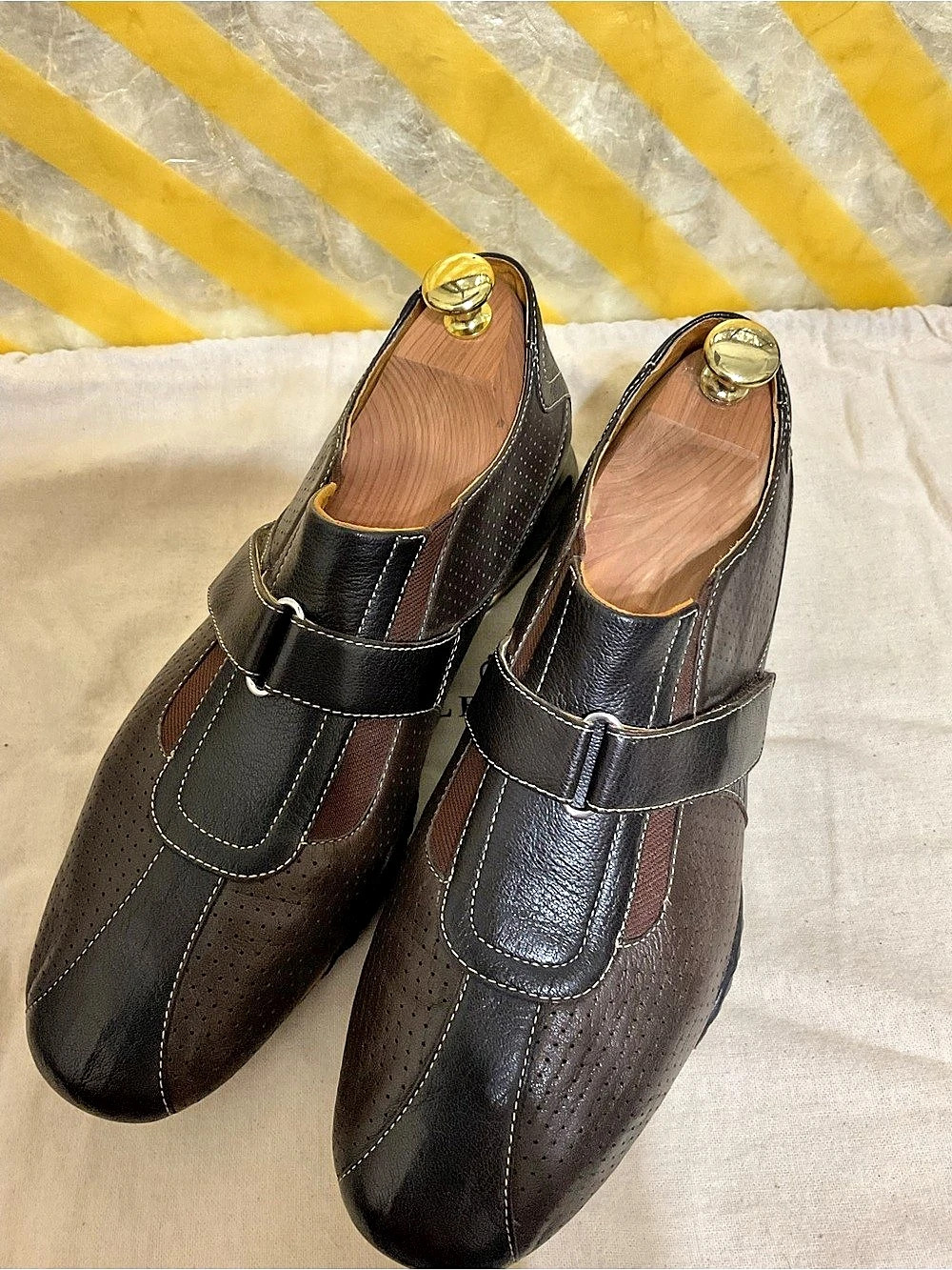 Cole Haan men’s shoes Air Estadio Strap Brown & Black Sneakers